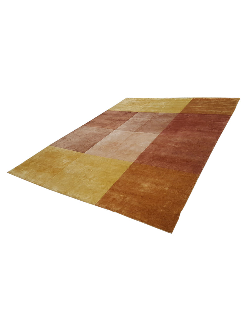 Pacific Plad 16688 Yellow Brown Modern Hand Knotted Rug