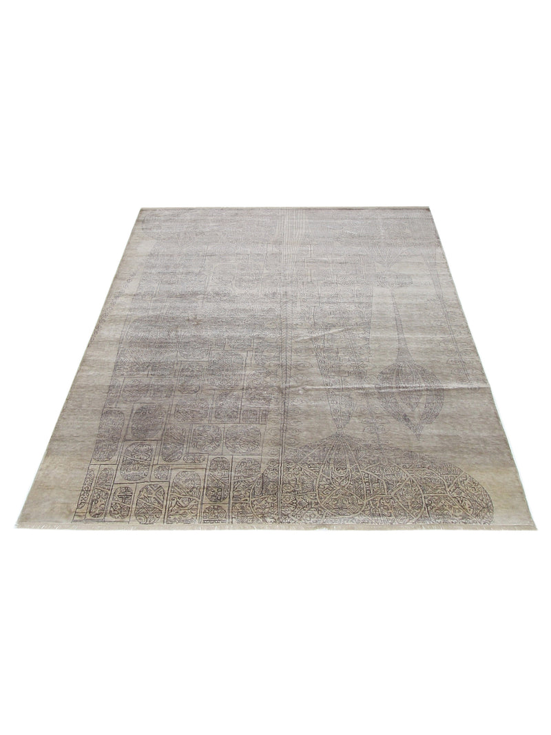 Pacific Visalia 16739 Beige Beige Transitional Hand Knotted Rug