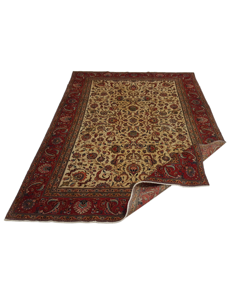 Pacific Tabriz 16825 Beige Red Traditional Hand Knotted Rug