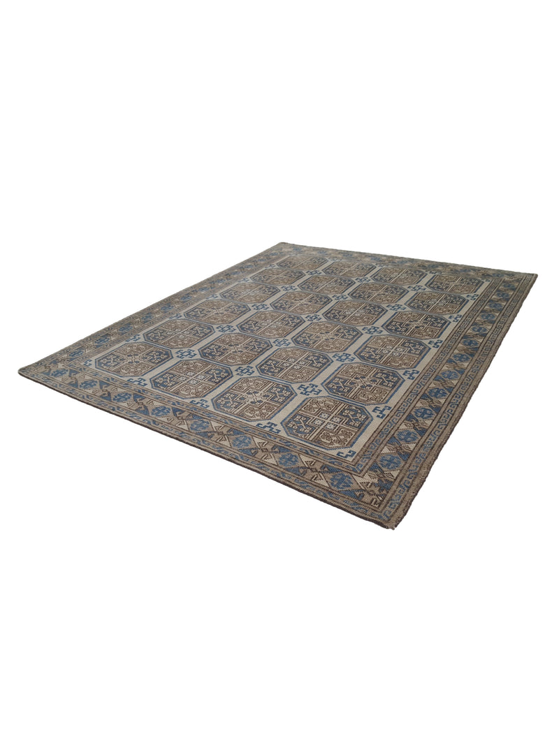 Pacific Tribal 16904 Beige Lt.Blue Transitional Hand Knotted Rug