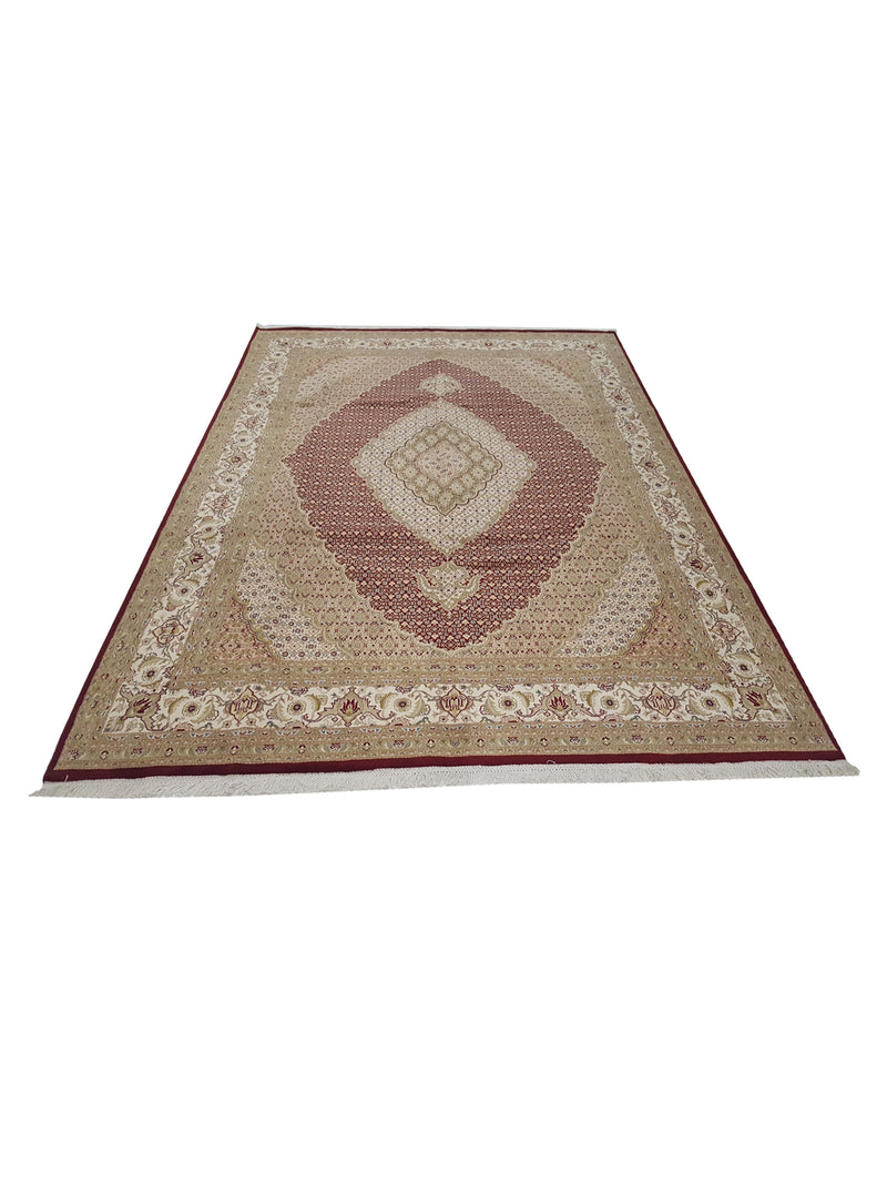 Pacific Tabriz-Pk 17060 Red Ivory Traditional Hand Knotted Rug