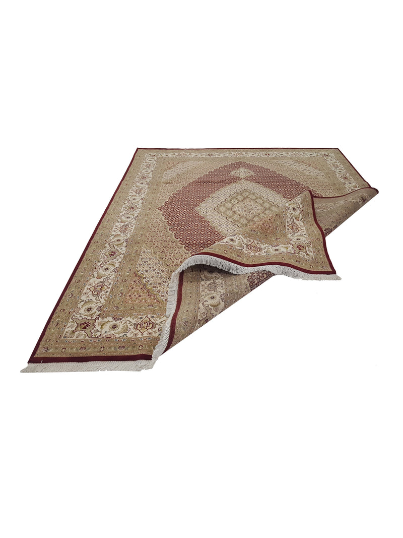 Pacific Tabriz-Pk 17060 Red Ivory Traditional Hand Knotted Rug