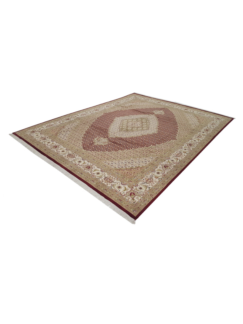 Pacific Tabriz-Pk 17060 Red Ivory Traditional Hand Knotted Rug