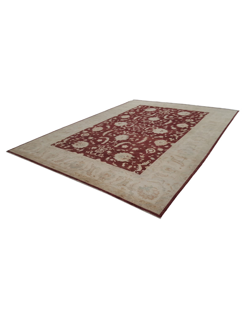 Pacific Farahan 17065 Burgundy Ivory Traditional Hand Knotted Rug