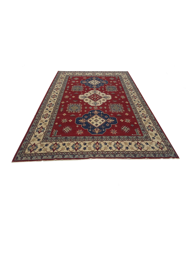 Pacific Kazak 17080 Red Ivory Traditional Hand Knotted Rug