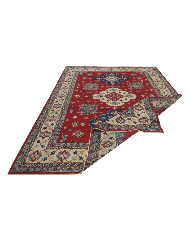 Pacific Kazak 17080 Red Ivory Traditional Hand Knotted Rug