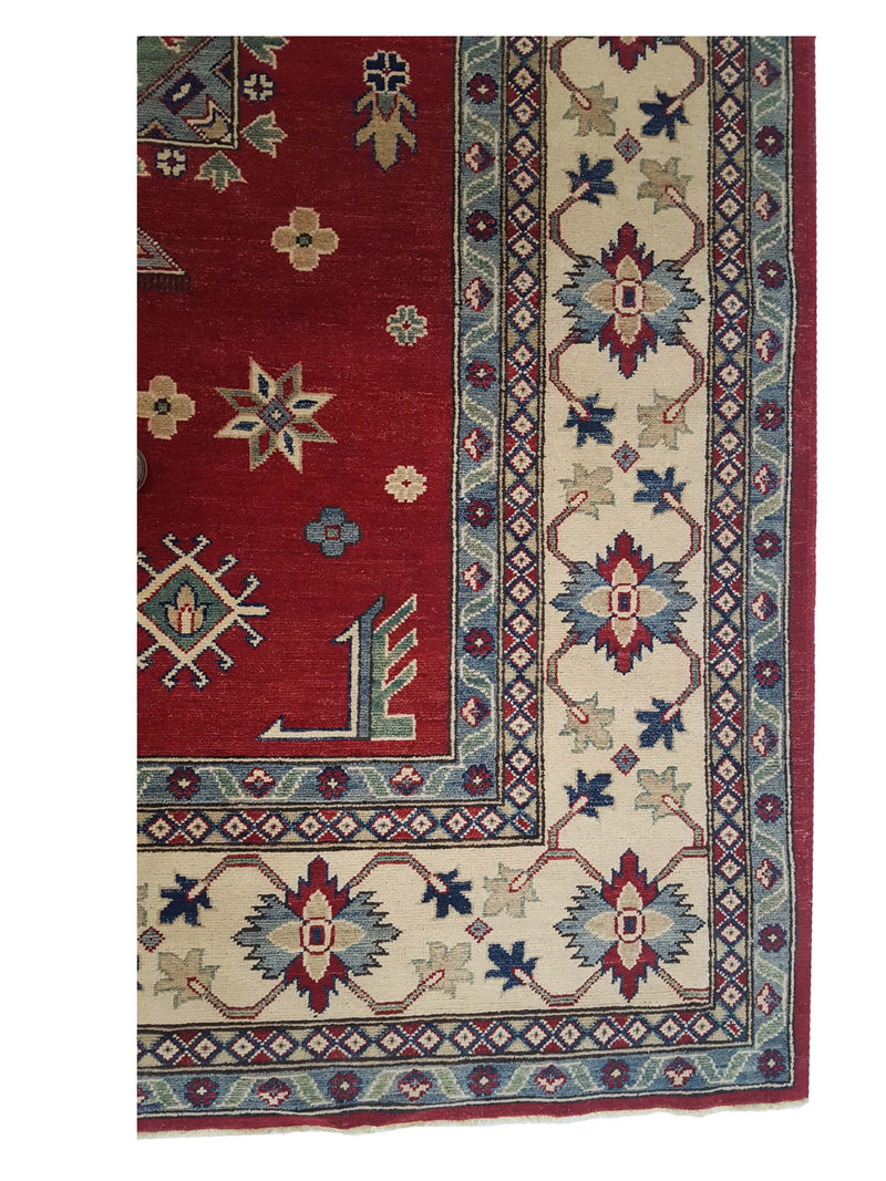 Pacific Kazak 17080 Red Ivory Traditional Hand Knotted Rug