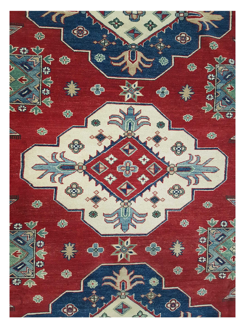 Pacific Kazak 17080 Red Ivory Traditional Hand Knotted Rug