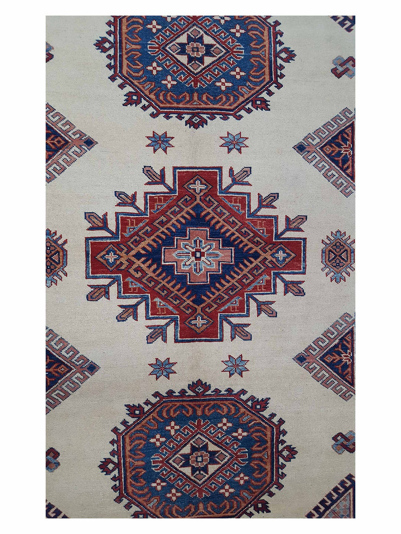 Pacific Kazak 17083 Ivory Red Traditional Hand Knotted Rug