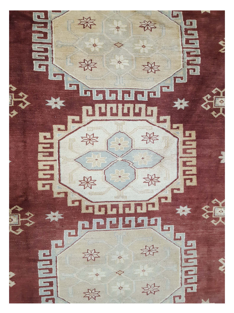 Pacific Kazak 17084 Brown Beige Traditional Hand Knotted Rug