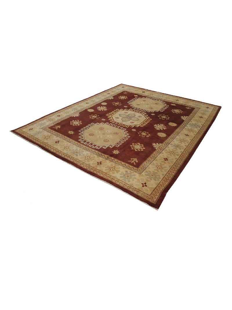 Pacific Kazak 17084 Brown Beige Traditional Hand Knotted Rug