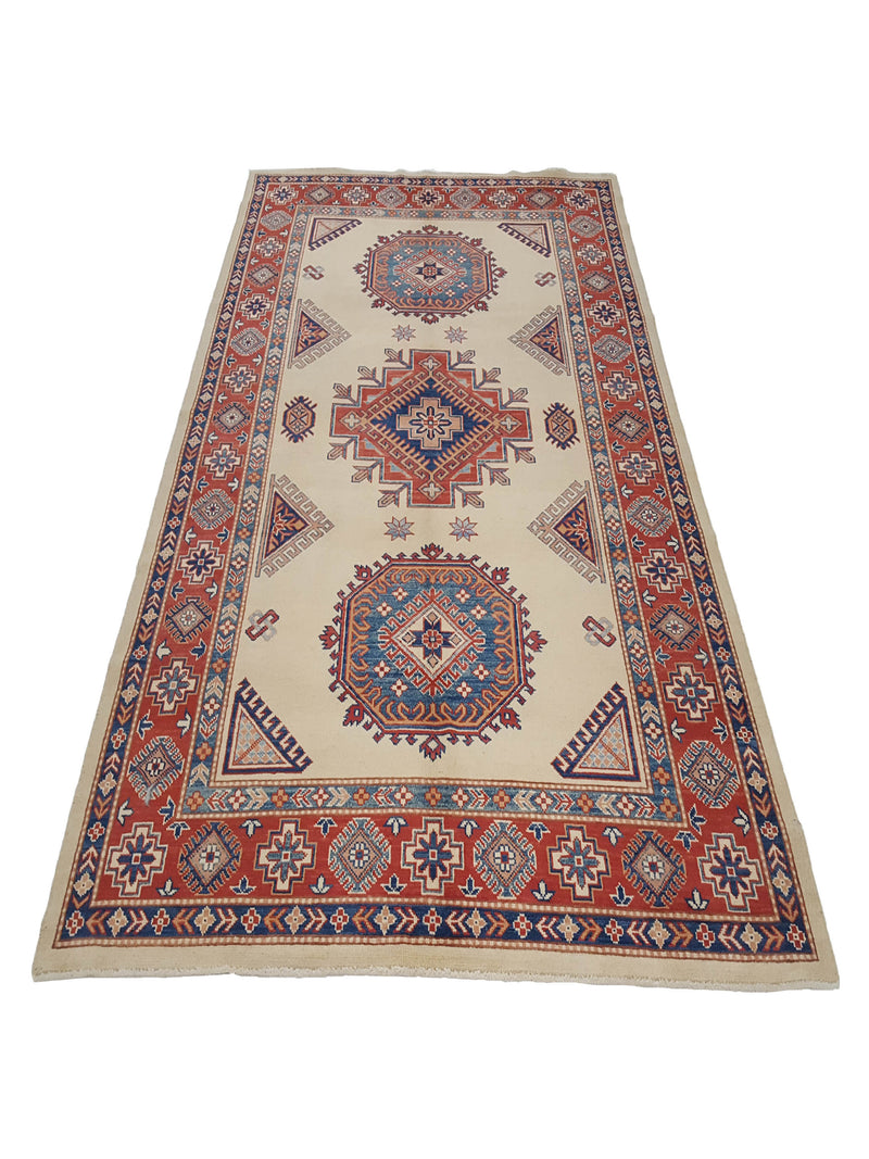Pacific Kazak 17086 Beige Red Traditional Hand Knotted Rug