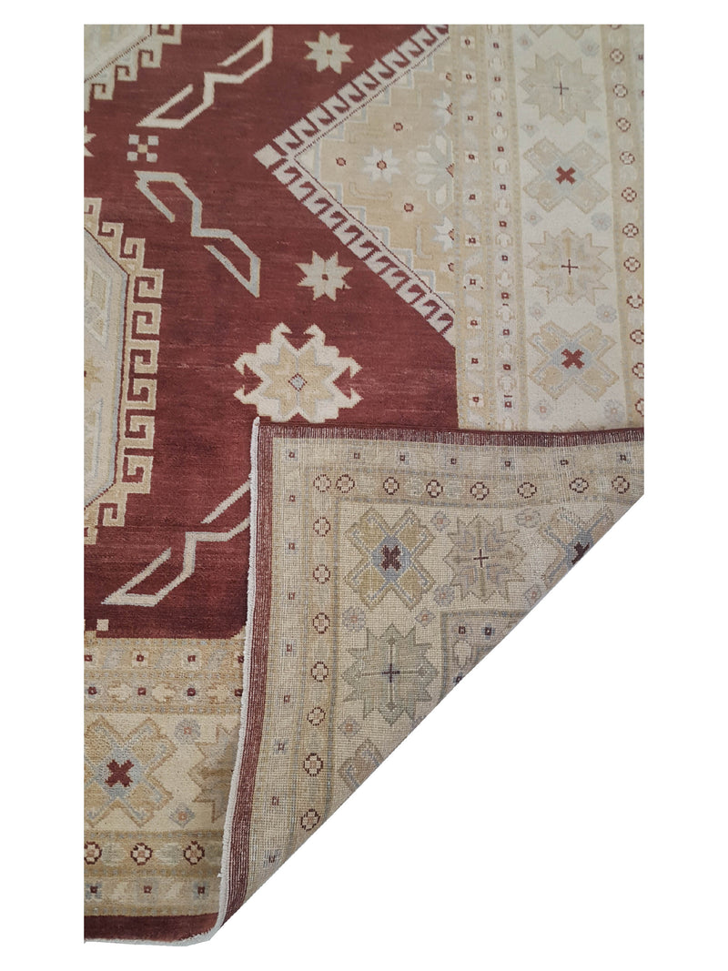 Pacific Kazak 17087 Brown Ivory Traditional Hand Knotted Rug