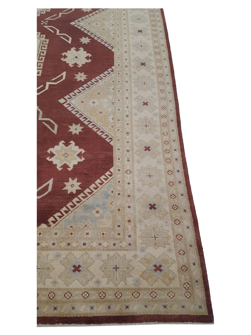 Pacific Kazak 17087 Brown Ivory Traditional Hand Knotted Rug