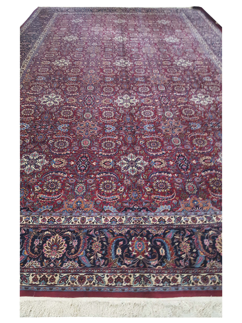 Pacific Mashad Burgundy Navy Traditional