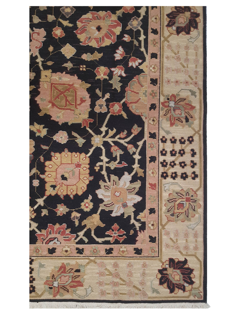 Pacific Summak 17341 Black Beige Traditional Hand Knotted Rug
