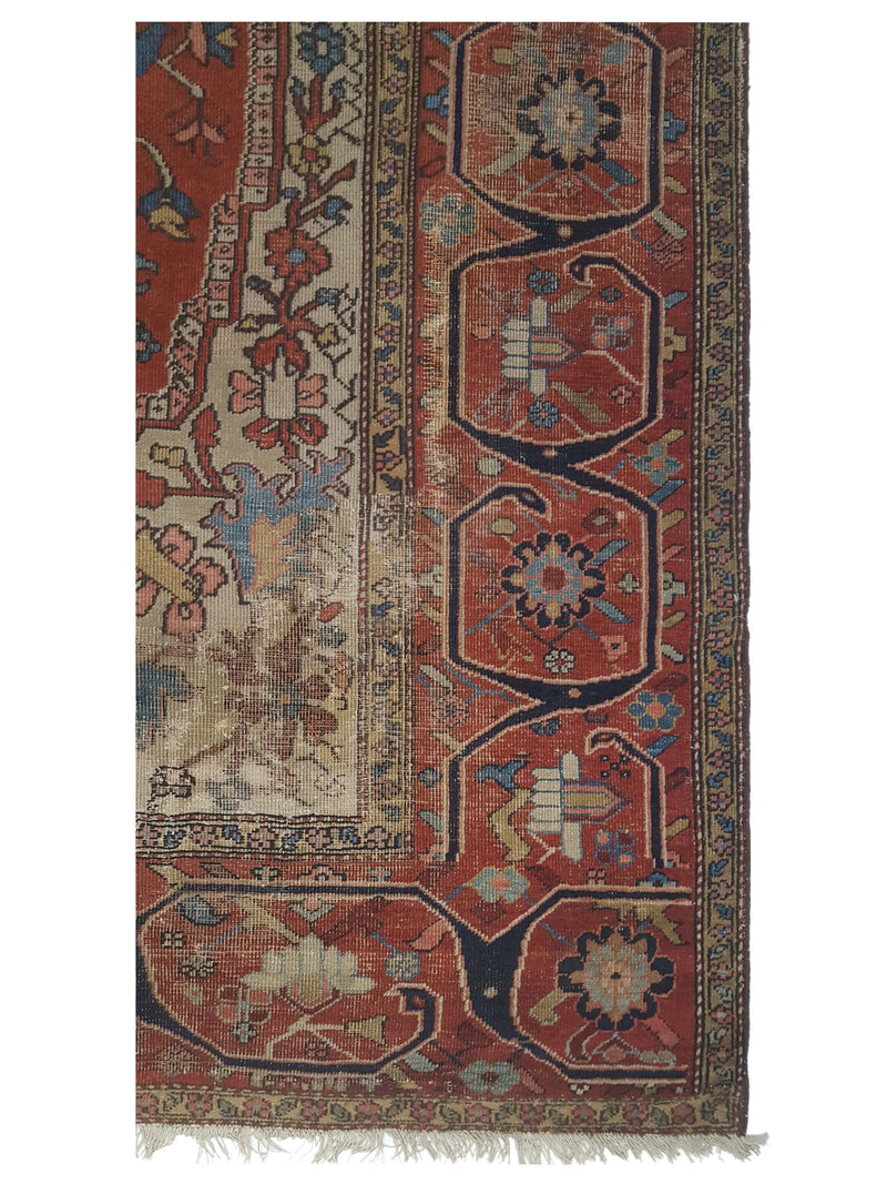 Fasa Antique Serapi 22944 Beige Orange Traditional Antique Rug