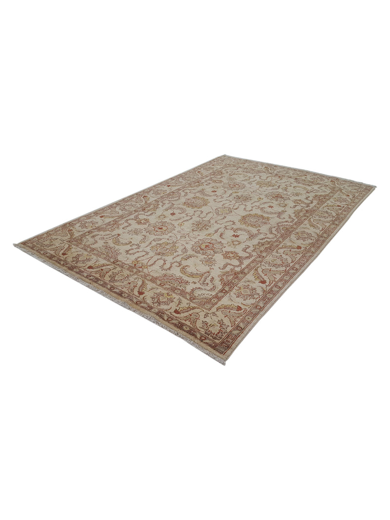 Pacific Ziegler 27523 Ivory Ivory Transitional Hand Knotted Rug