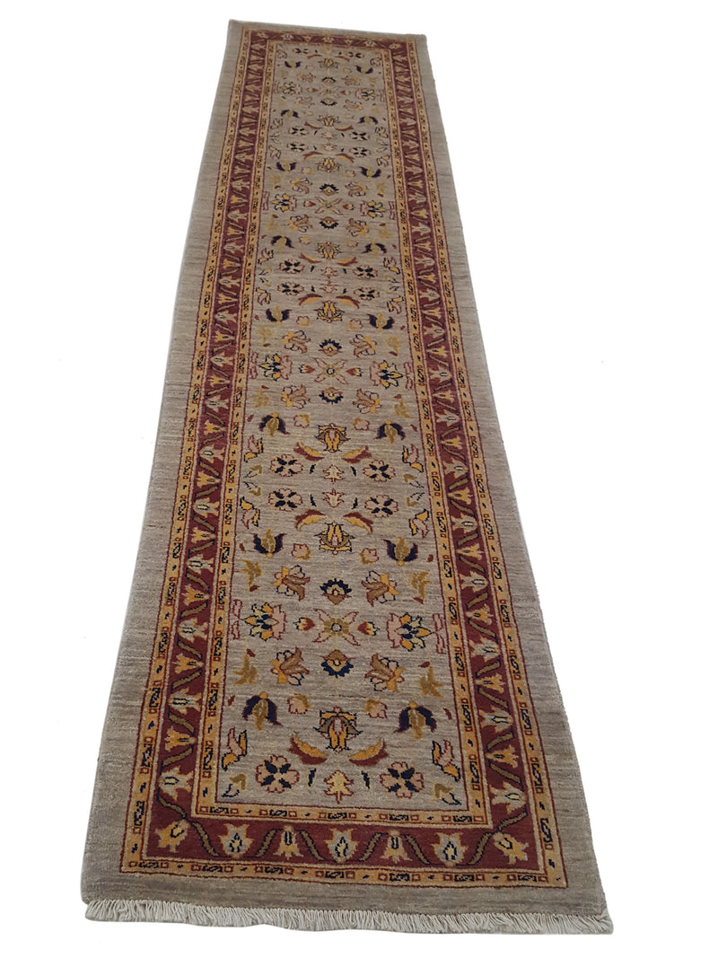 Pacific Ziegler 27551 Bone Red Transitional Hand Knotted Rug