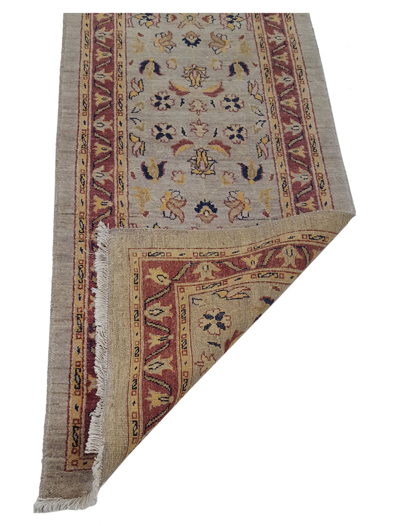 Pacific Ziegler 27551 Bone Red Transitional Hand Knotted Rug