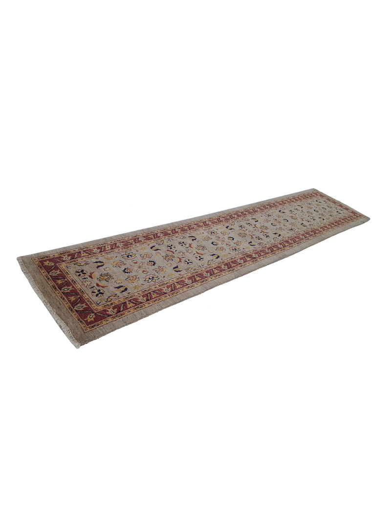 Pacific Ziegler 27551 Bone Red Transitional Hand Knotted Rug