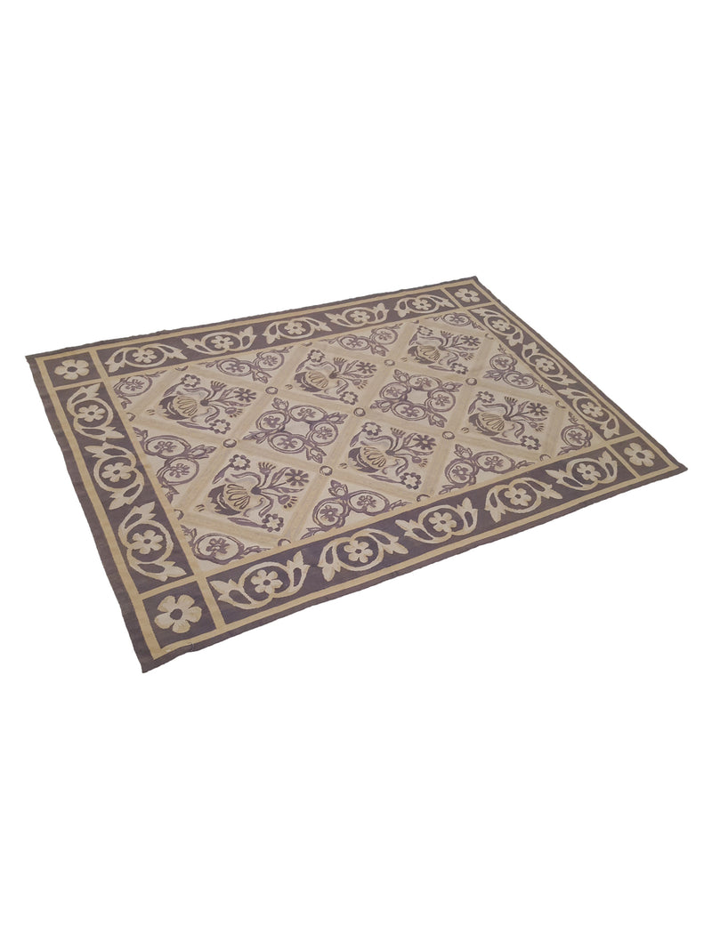 Pacific Aubusson 27584 Beige Grey Tapestry Hand Knotted Rug