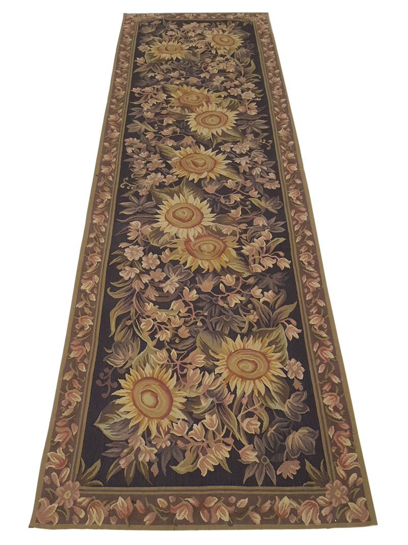 Pacific Aubusson 27586 Charcoal Lt.Brown Tapestry Hand Knotted Rug