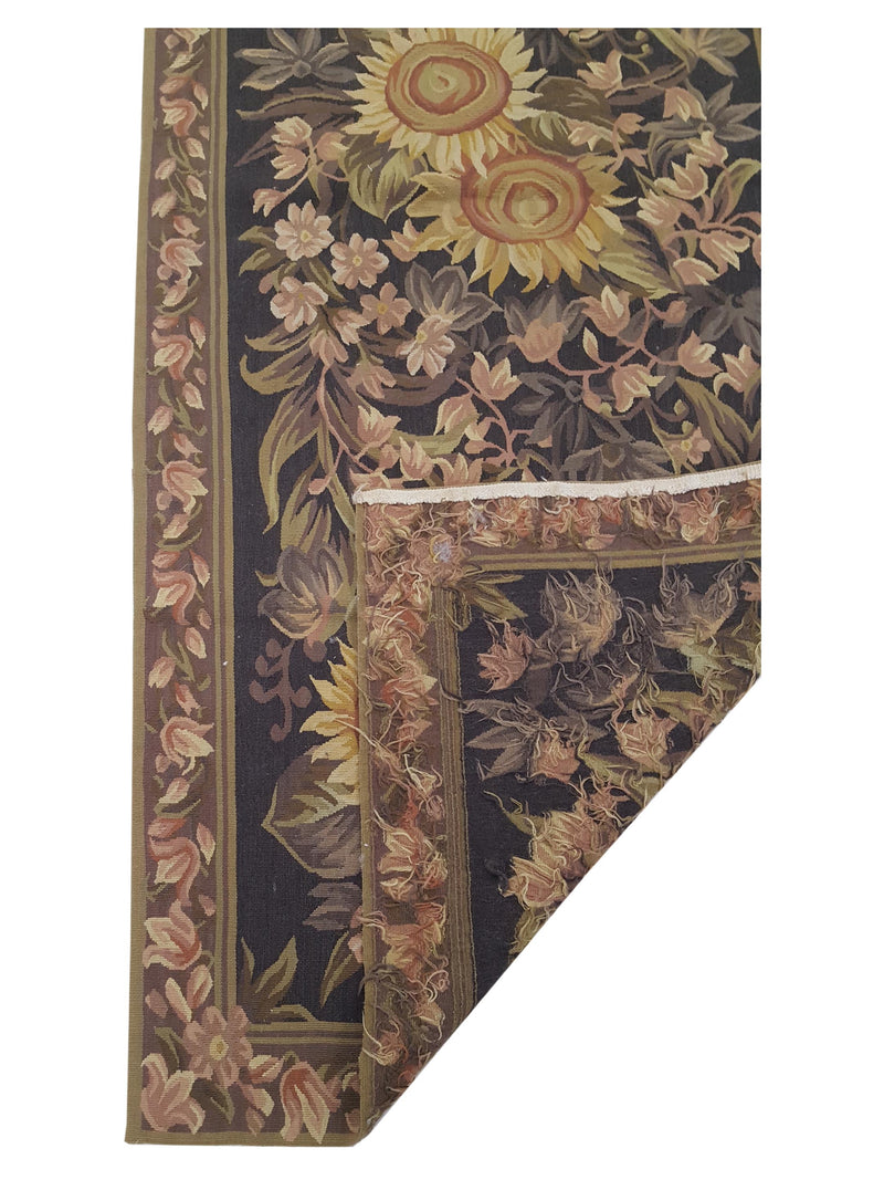 Pacific Aubusson 27586 Charcoal Lt.Brown Tapestry Hand Knotted Rug