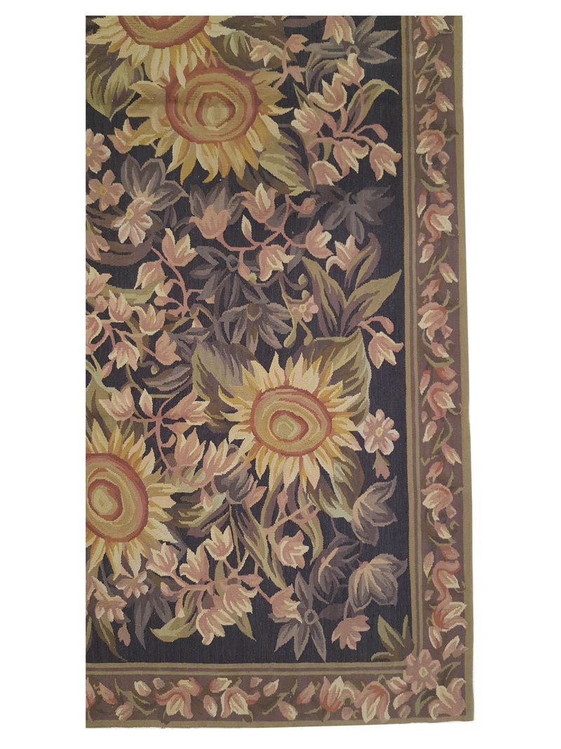 Pacific Aubusson 27586 Charcoal Lt.Brown Tapestry Hand Knotted Rug