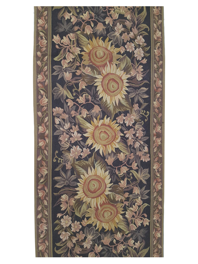 Pacific Aubusson 27586 Charcoal Lt.Brown Tapestry Hand Knotted Rug