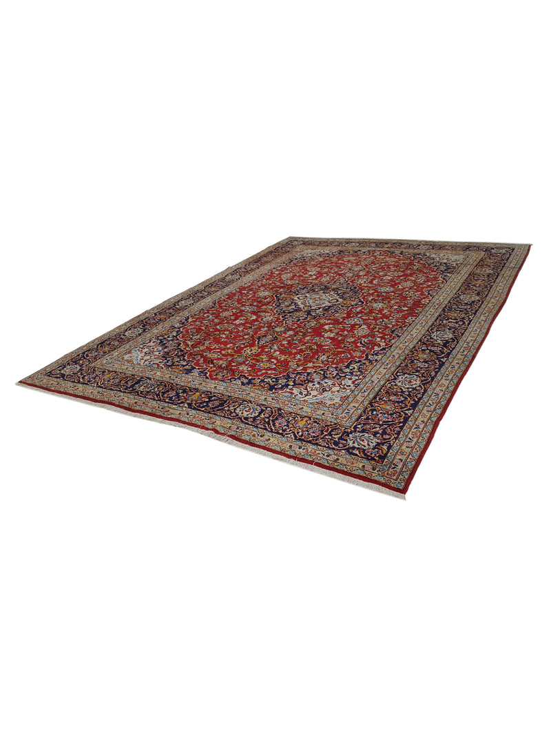 Pacific Kashan 27731 Red Navy Traditional Hand Knotted Rug