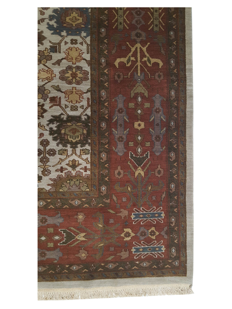 Pacific Tribal 27994 Ivory Rust Traditional Hand Knotted Rug