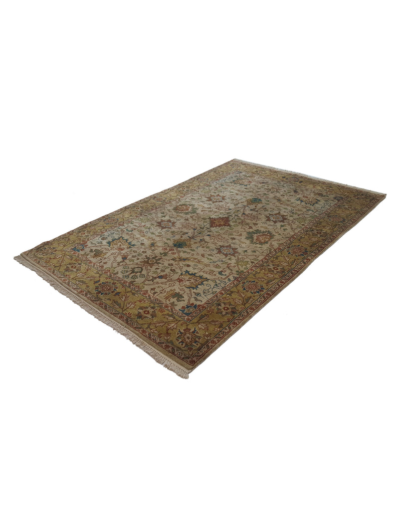 Pacific Tribal 28067 Beige Gold Traditional Hand Knotted Rug