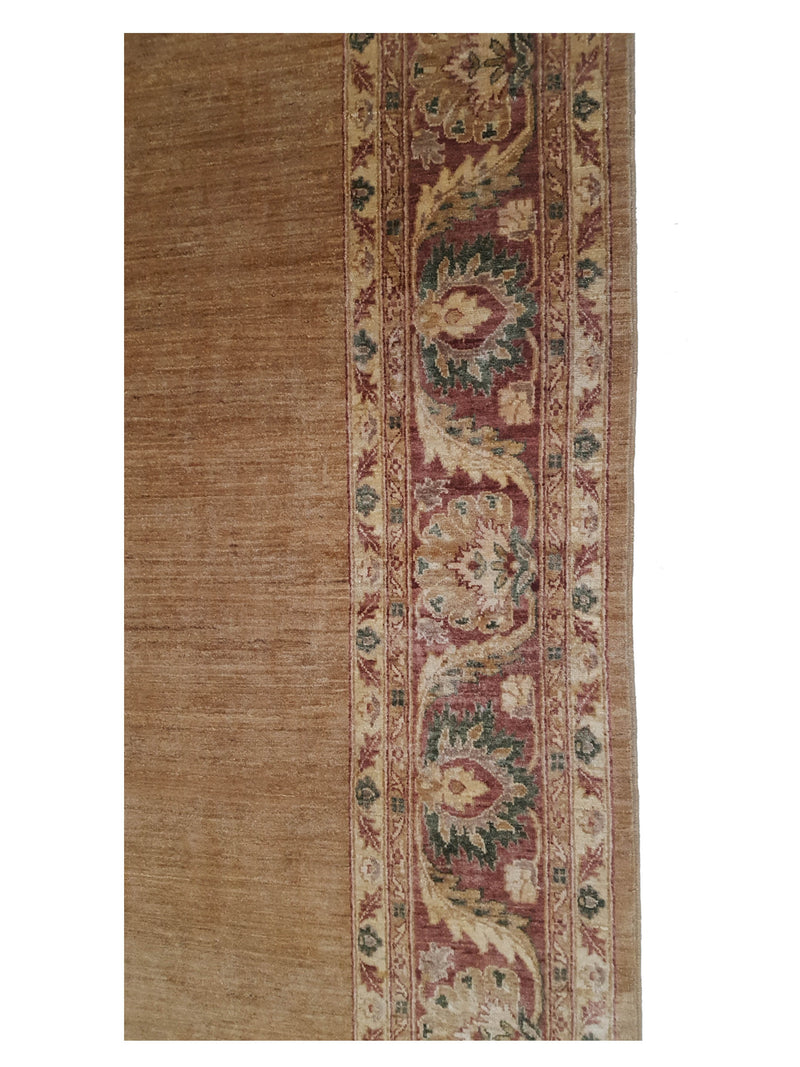 Pacific Ziegler 28108 Gold Burgundy Transitional Hand Knotted Rug