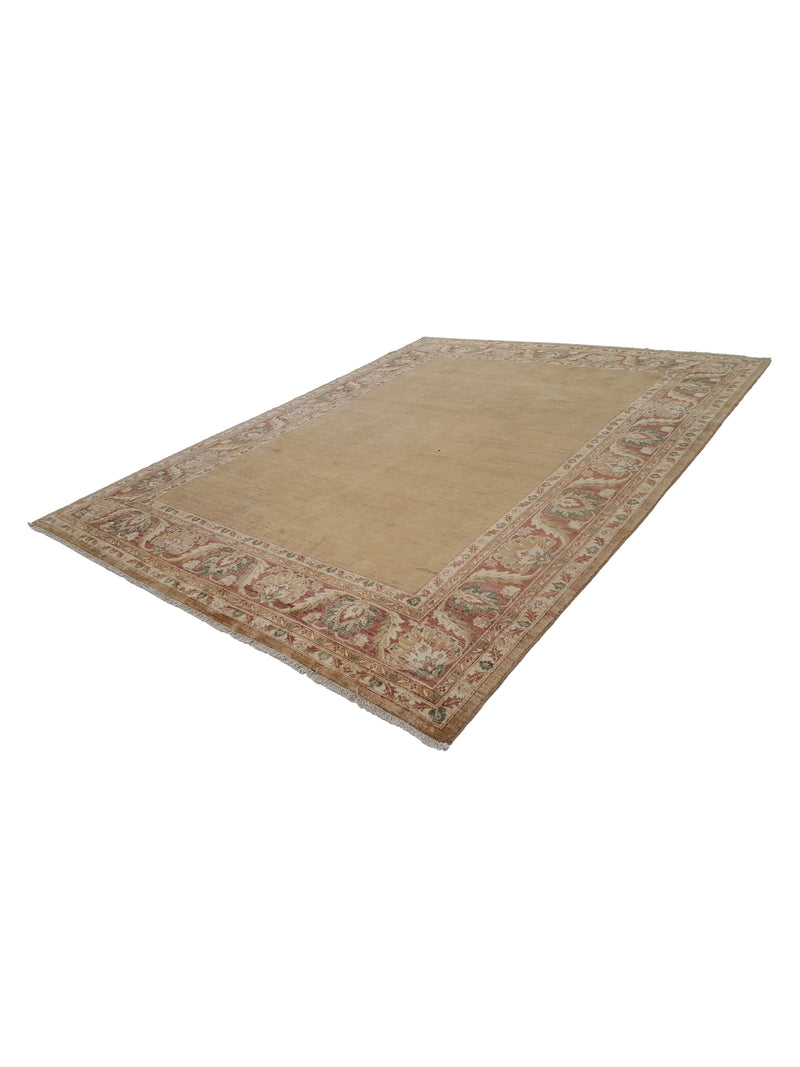 Pacific Ziegler 28108 Gold Burgundy Transitional Hand Knotted Rug