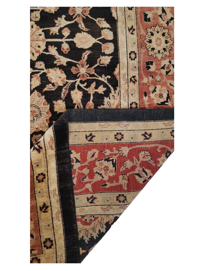 Pacific Ziegler 28803 Black Red Transitional Hand Knotted Rug