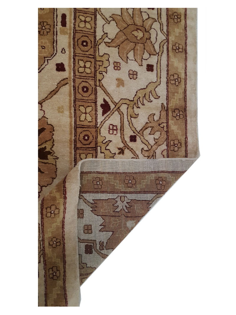 Pacific Agra 28842 Ivory Tan Traditional Hand Knotted Rug