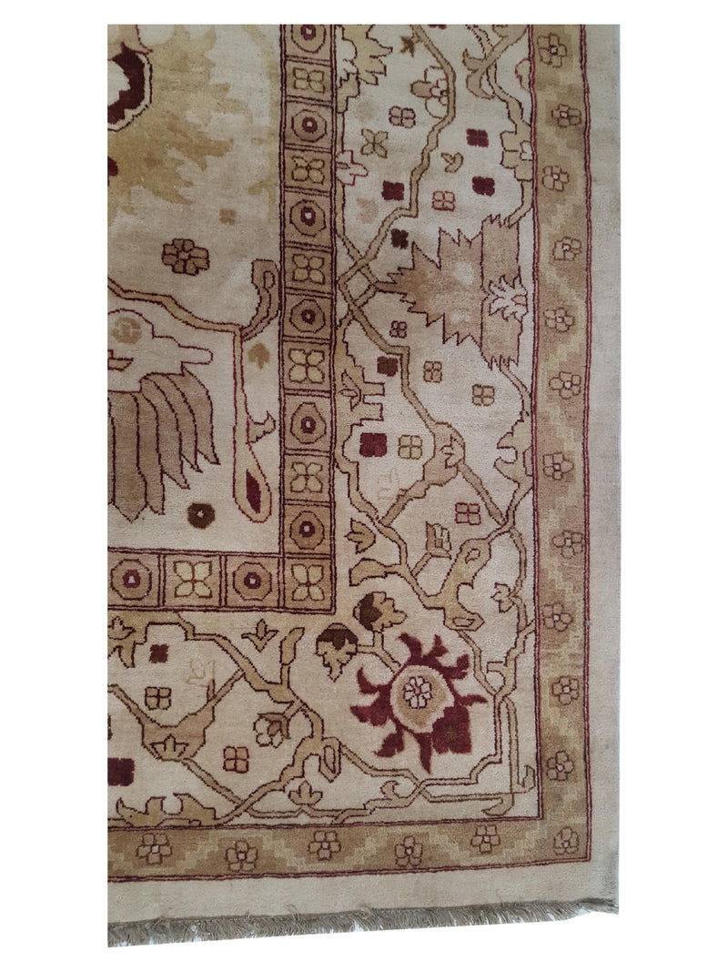 Pacific Agra 28842 Ivory Tan Traditional Hand Knotted Rug