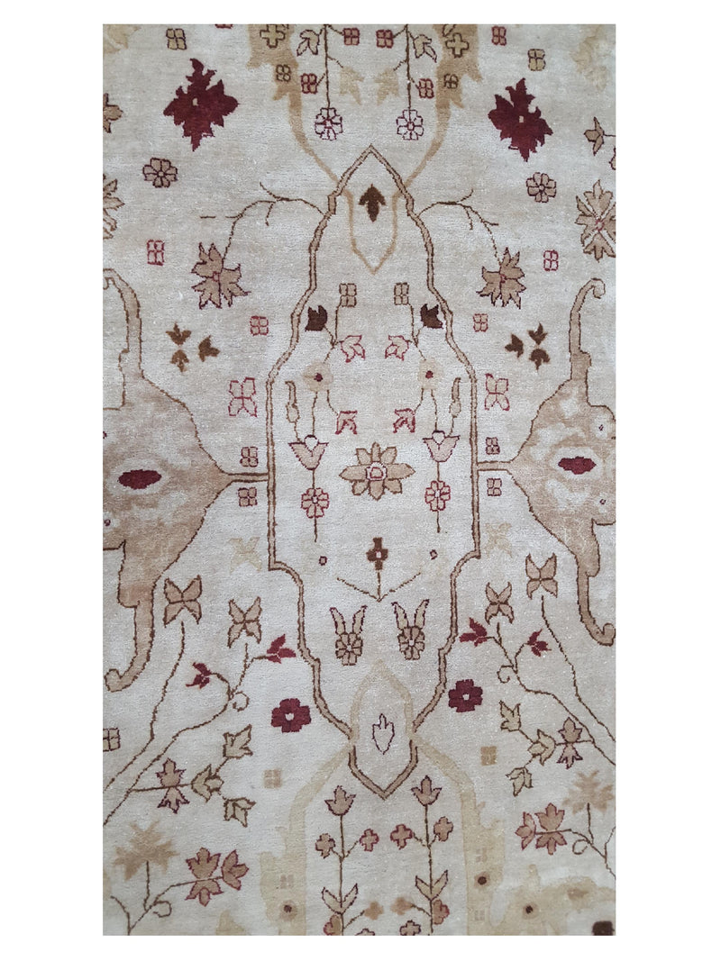 Pacific Agra 28842 Ivory Tan Traditional Hand Knotted Rug