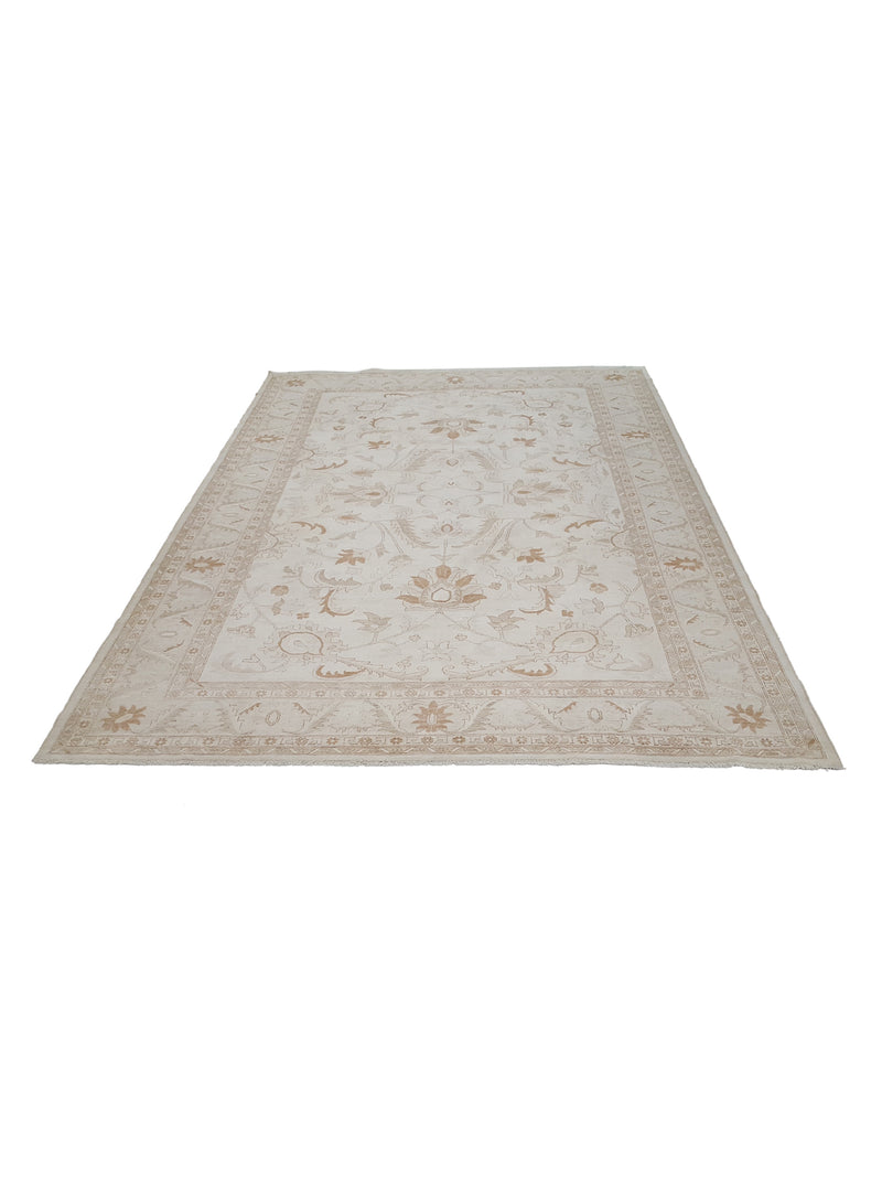 Pacific Ziegler 28850 Ivory Ivory Transitional Hand Knotted Rug