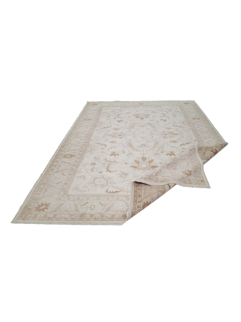 Pacific Ziegler 28850 Ivory Ivory Transitional Hand Knotted Rug