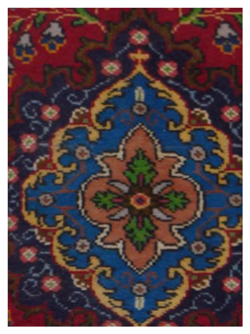 Pacific Hamadan 28985 Red Navy Traditional Hand Knotted Rug