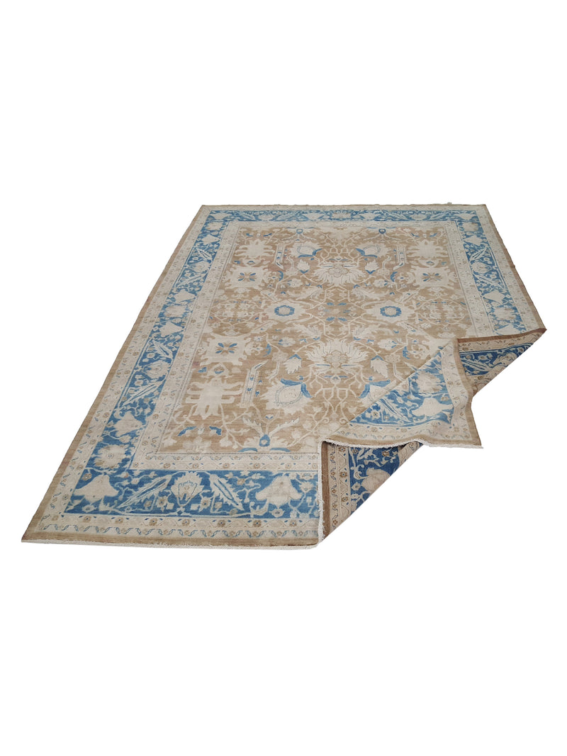 Pacific Ziegler 29026 Brown Blue Transitional Hand Knotted Rug