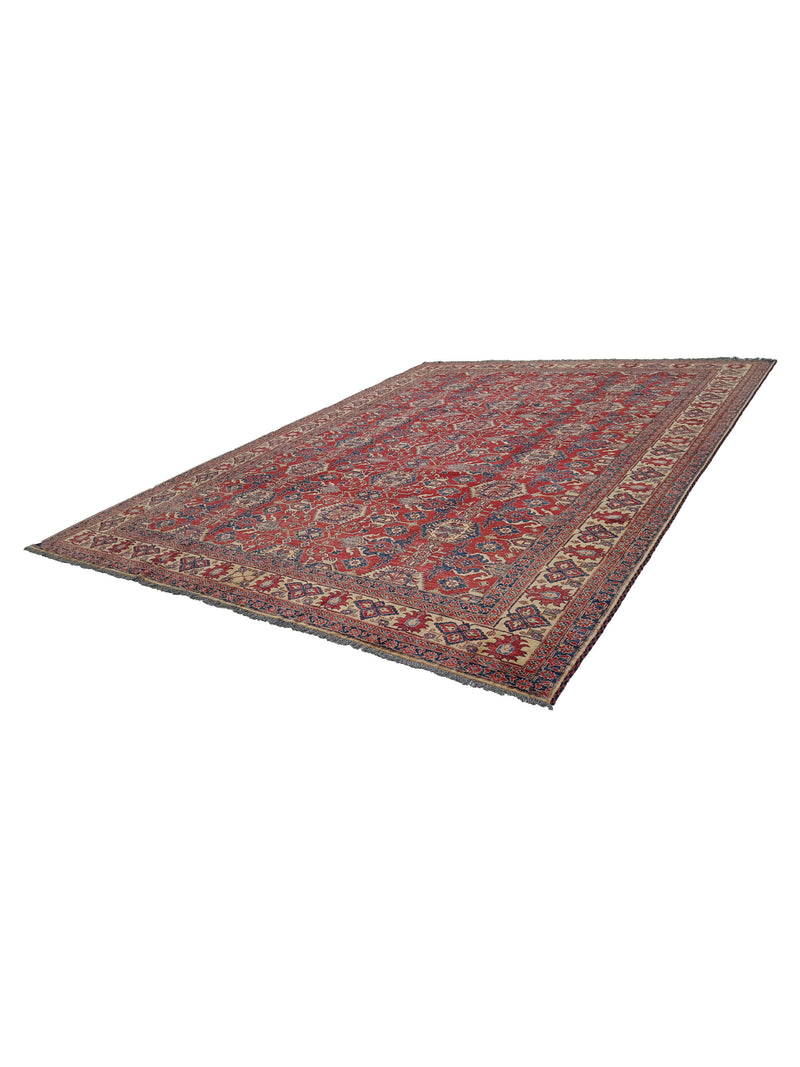 Pacific Kazak 29818 Red Ivory Traditional Hand Knotted Rug