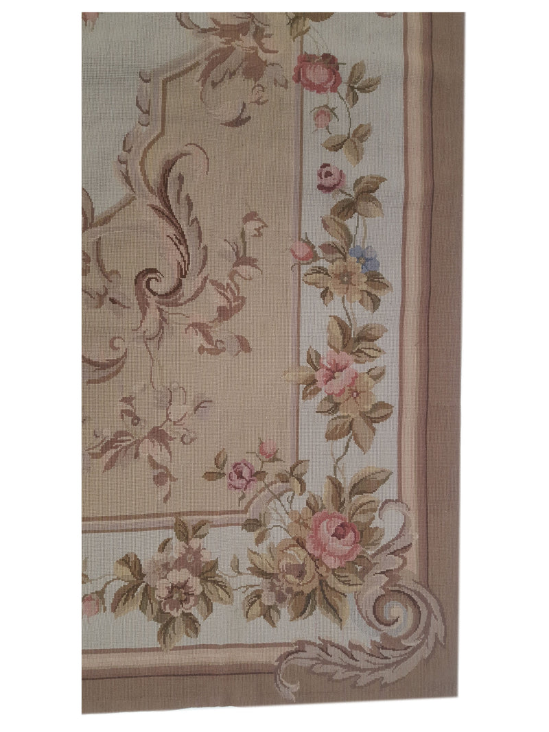 Pacific Needle Point 29854 Beige Brown Tapestry Needle Point Rug