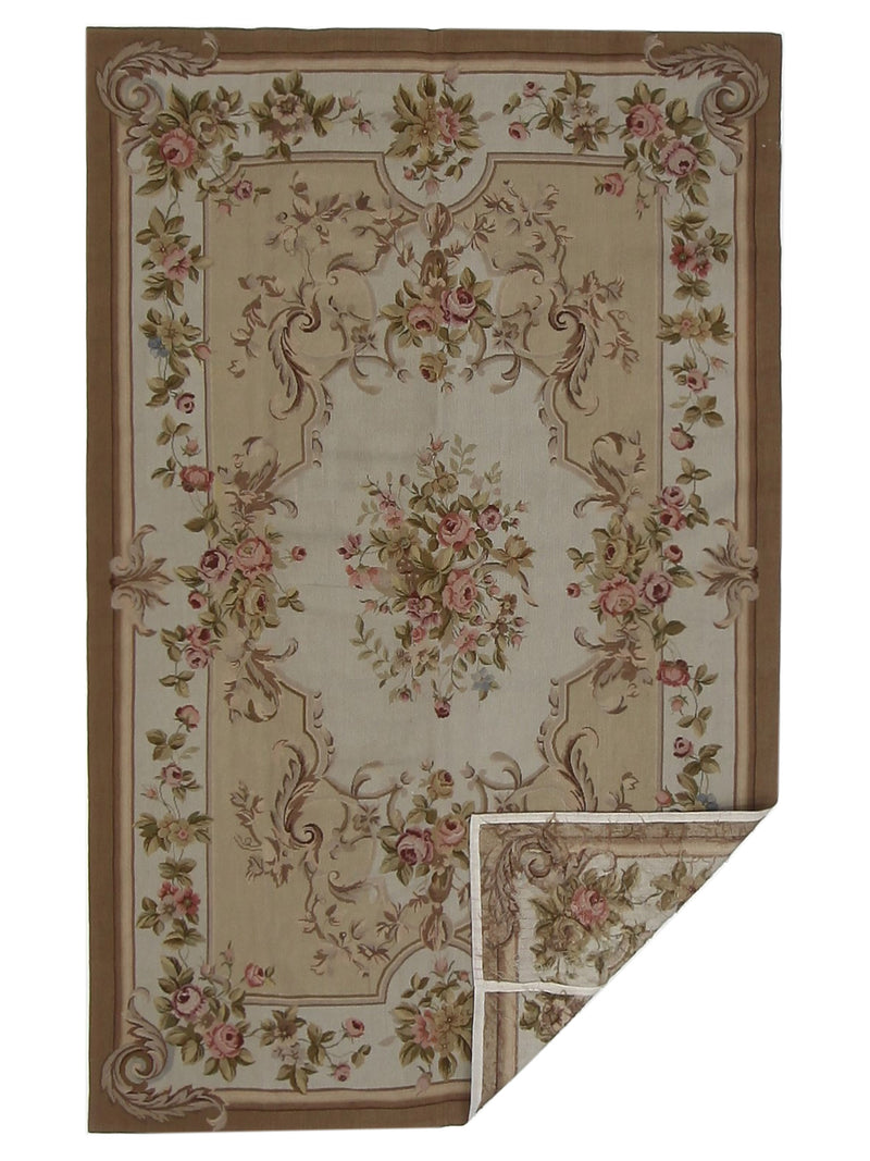 Pacific Needle Point 29854 Beige Brown Tapestry Needle Point Rug