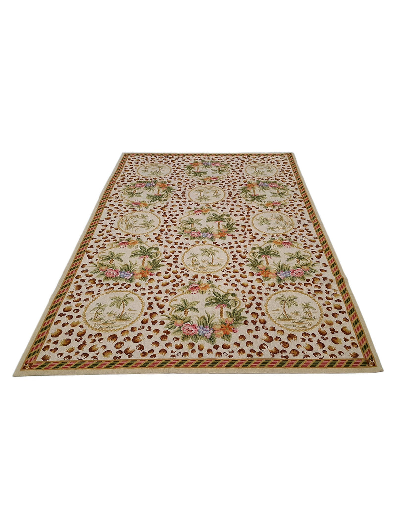 Pacific Needle Point 29874 Ivory Ivory Tapestry Needle Point Rug