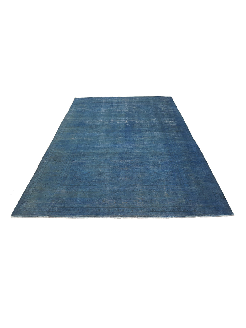 Pacific Vintage Overdyed 29889 Blue Blue Vintage Hand Knotted Rug