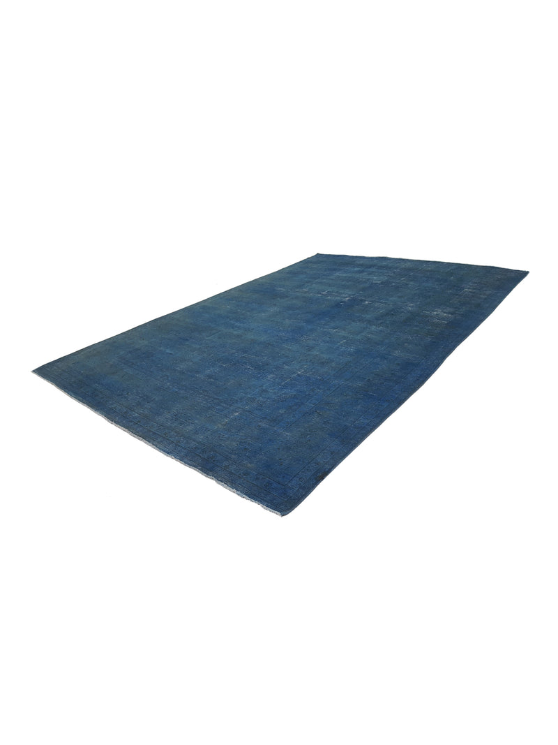 Pacific Vintage Overdyed 29889 Blue Blue Vintage Hand Knotted Rug