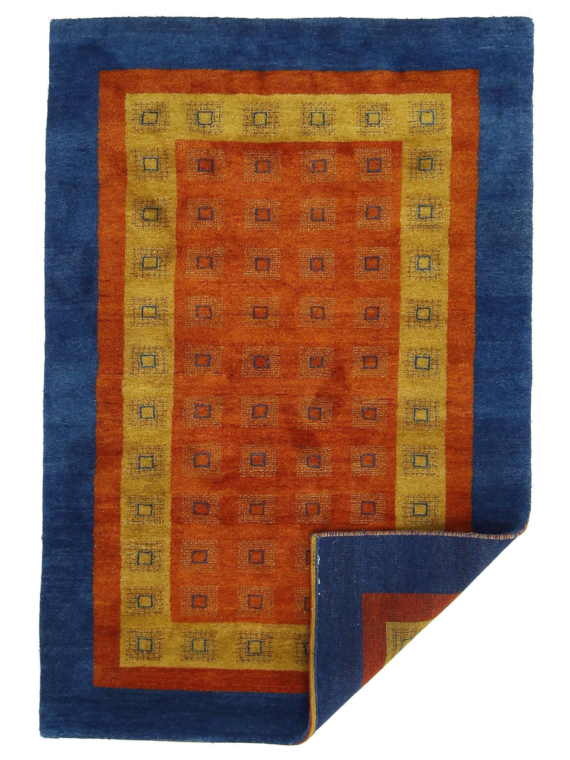 Pacific Gabbeh 29950 Orange Blue Transitional Hand Knotted Rug